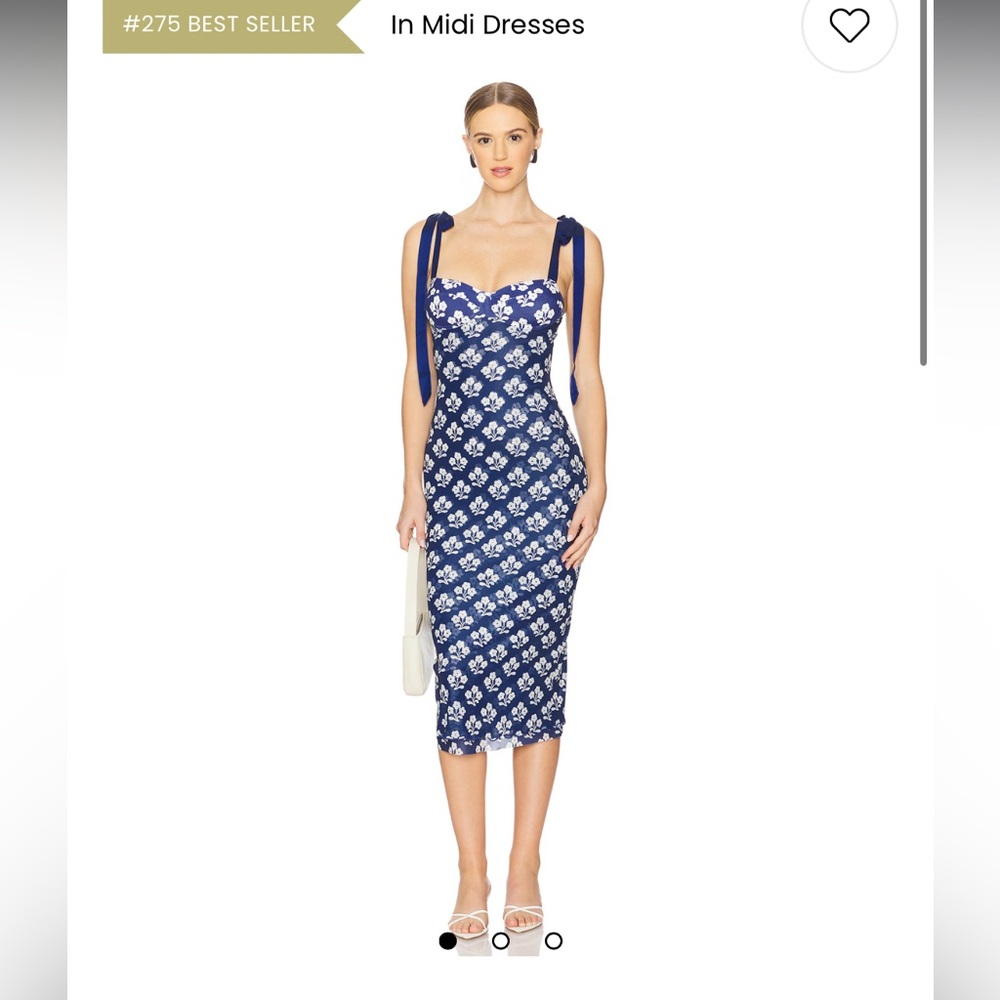 Free People Blue and White Floral Midi Dress